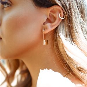 Safety Pin Gold Earrings